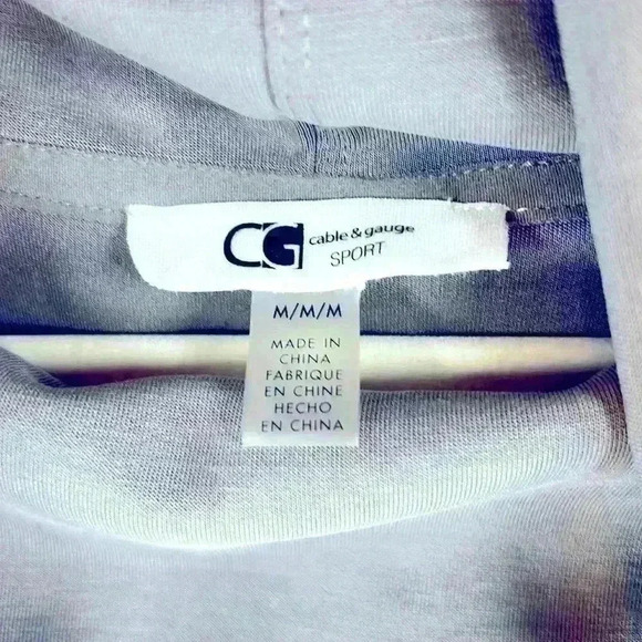 Cable & Gauge Top Gray Women’s Size M Knit Long Sleeve Cowl Neck - Picture 3 of 7